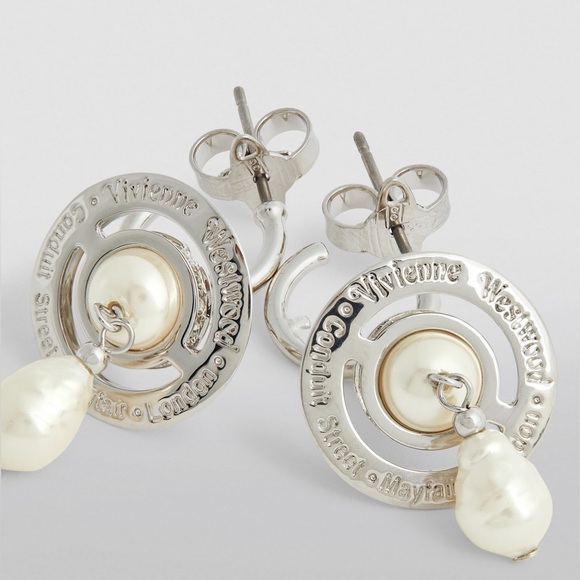 VIVIENNE WESTWOOD
Preciosa Crystal and Faux Pearl Aleska Earrings Silver - Picture 7 of 7